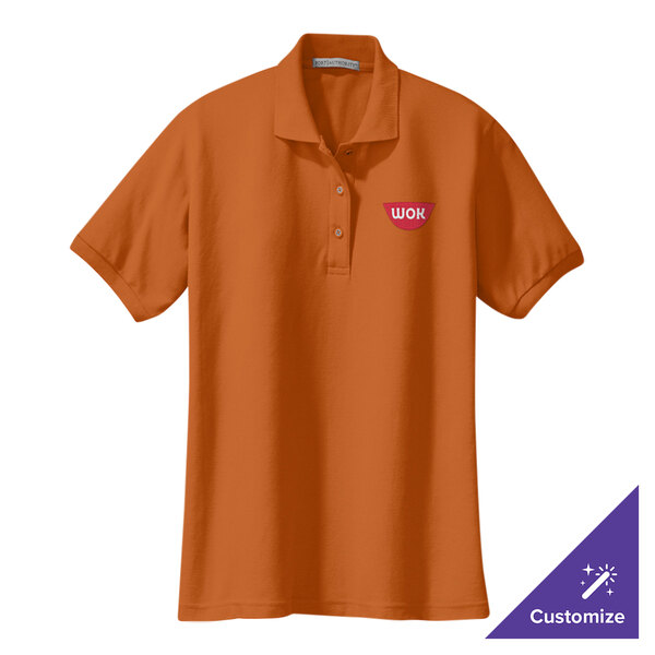 A Texas Orange Port Authority polo shirt with a logo on it.