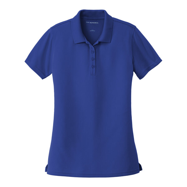 A Port Authority True Royal short sleeve polo shirt in blue.