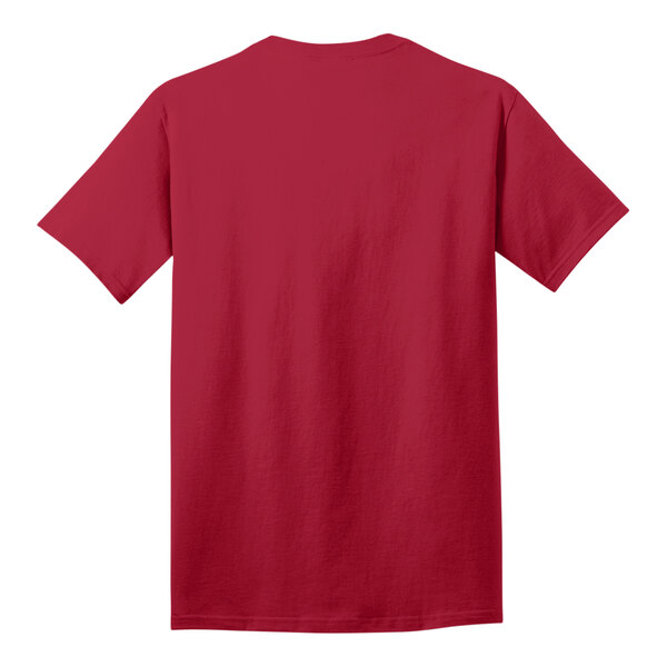 A red Port & Company short sleeve t-shirt.