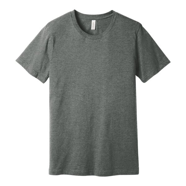 A Bella + Canvas unisex deep heather customizable T-shirt with a small logo on the front.