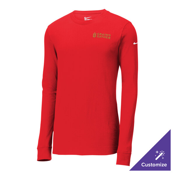 A University Red Nike Dri-FIT long sleeve shirt.
