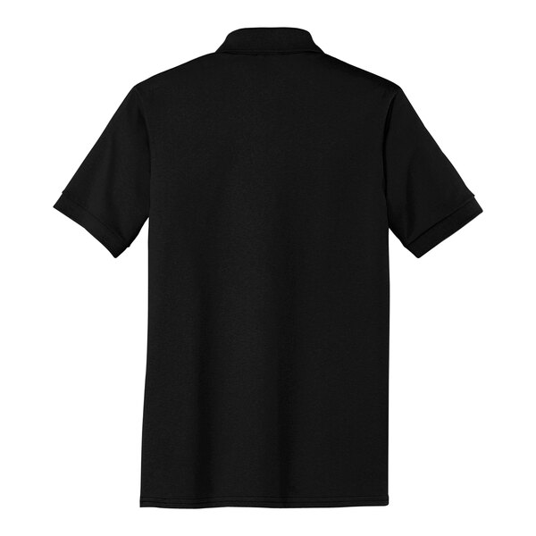 A black Port & Company polo shirt.