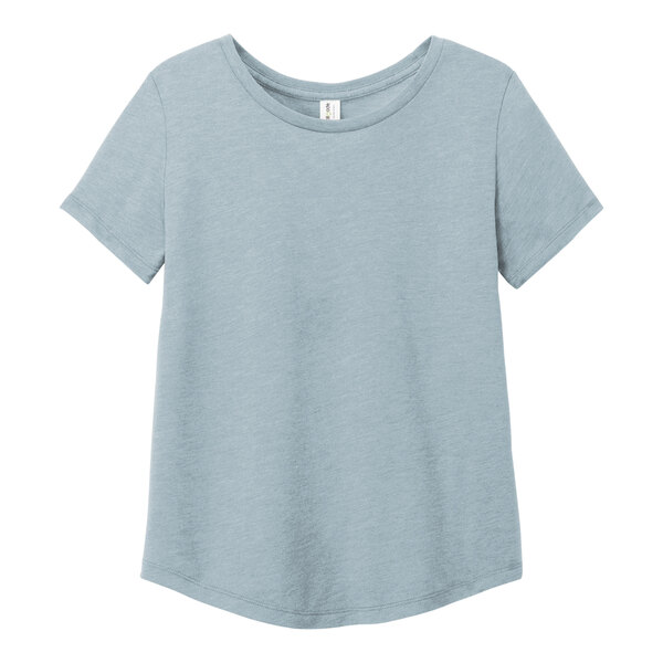A light blue AllMade women's short sleeve t-shirt with a scoop neck.