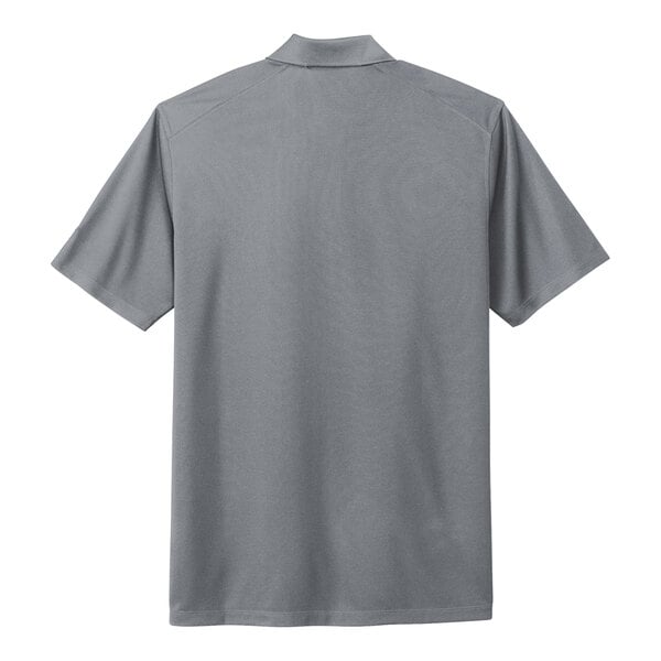 A Nike men's cool grey short sleeve polo shirt with a collar.