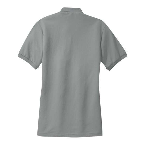 A Port Authority women's Cool Gray short sleeve polo shirt.