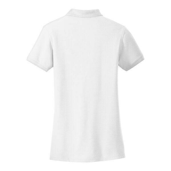 A white Port Authority polo shirt.