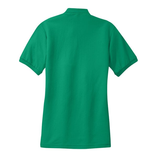 A Port Authority kelly green women's polo shirt.