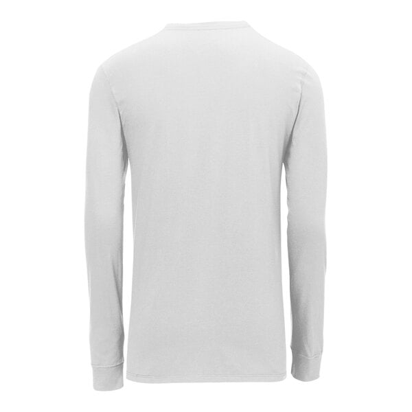 A white Nike Dri-FIT long sleeve shirt.