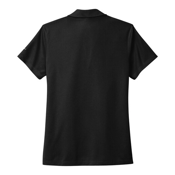 A black Nike short sleeve polo shirt.