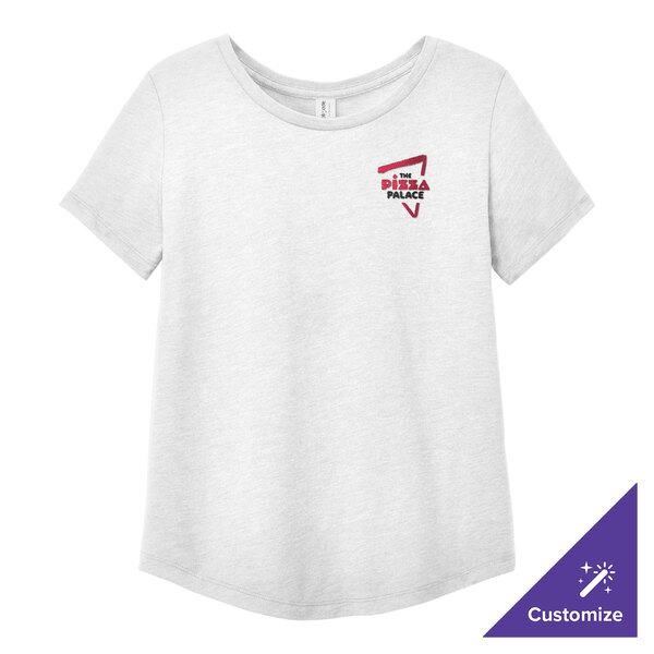 An AllMade white tri-blend t-shirt with a logo.
