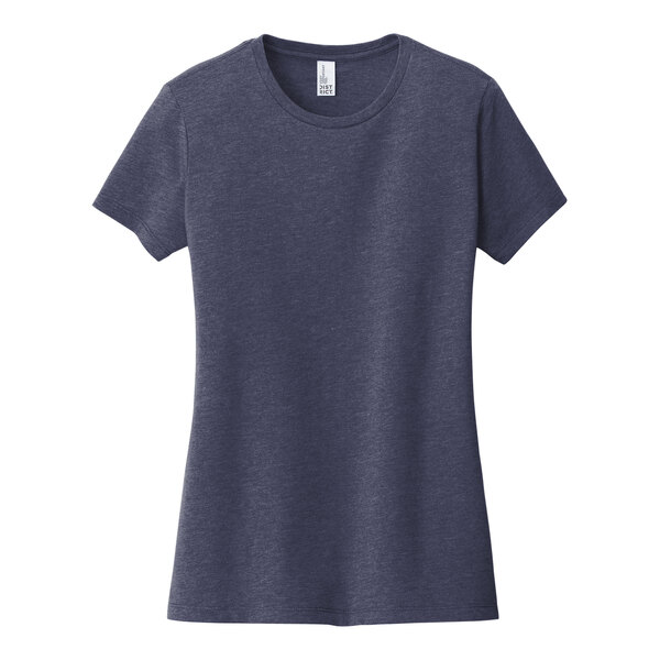 A District women's heathered navy blue short sleeve t-shirt.