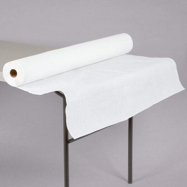 AEP 2TCWPBL White Embossed Plastic Tablecloth Roll 40 x 300