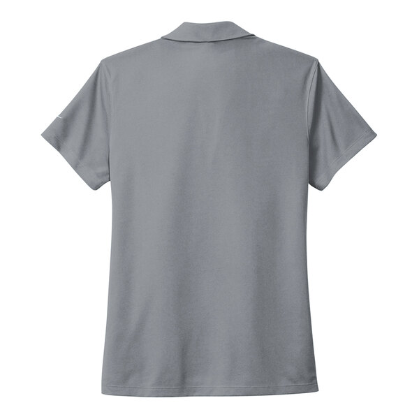 A grey Nike polo shirt with a white collar.