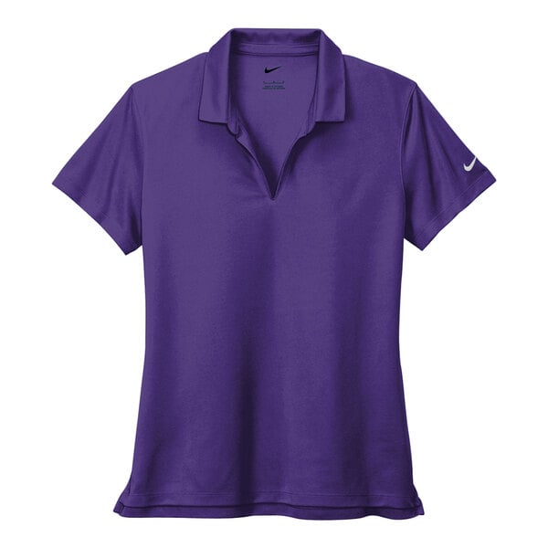 A purple Nike polo shirt with a white swoosh.