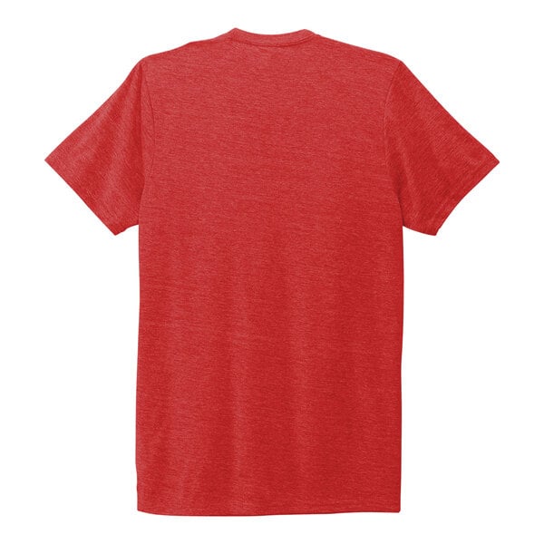 A red AllMade customizable short sleeve T-shirt with a white logo on the front.