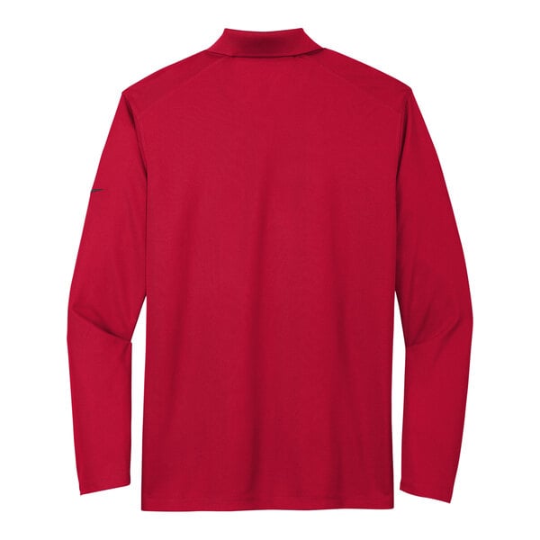 A red short sleeve polo with a Nike logo.