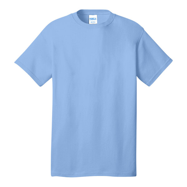 A light blue Port & Company T-shirt on a white background.