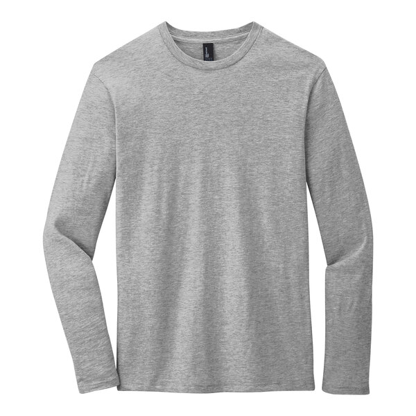A District light heather gray long sleeve T-shirt.