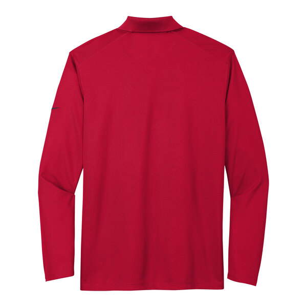 A red short sleeve polo with a Nike logo.