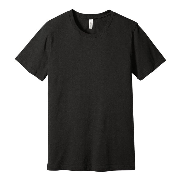 A black Bella + Canvas customizable t-shirt.