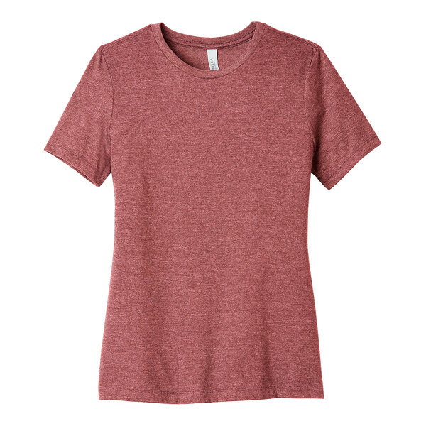 A heather mauve Bella + Canvas women's short sleeve t-shirt.