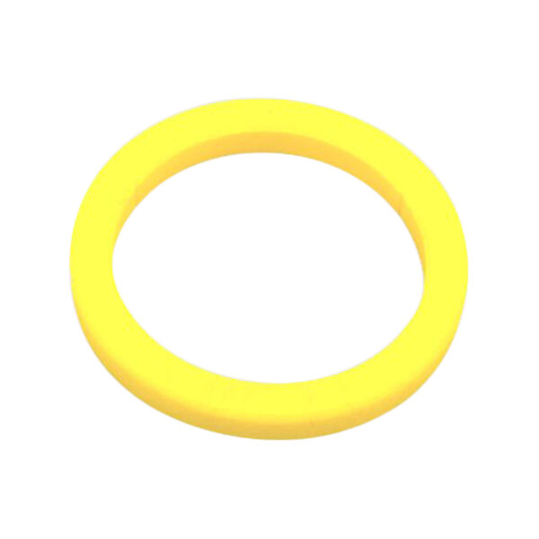 A yellow silicone ring with a white circle