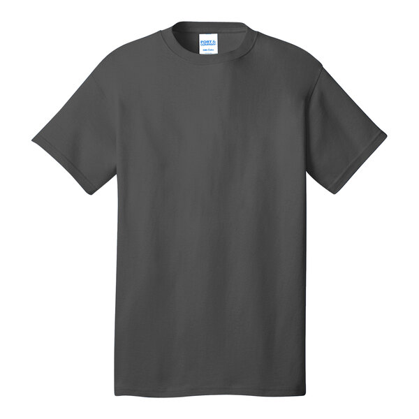 A Port & Company coal gray unisex short sleeve T-shirt.
