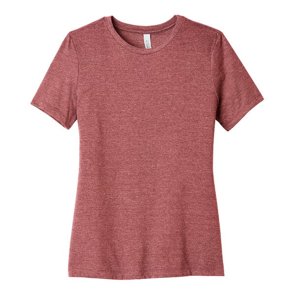 A heather mauve Bella + Canvas women's short sleeve t-shirt.