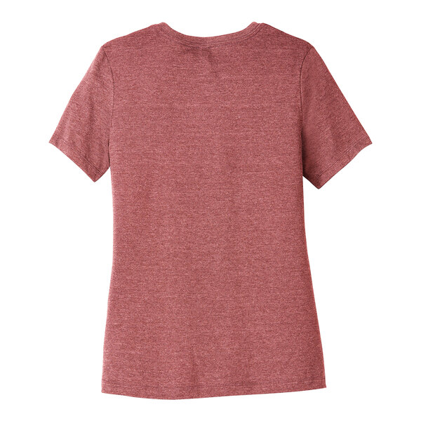 A heather mauve Bella + Canvas women's customizable short sleeve T-shirt.