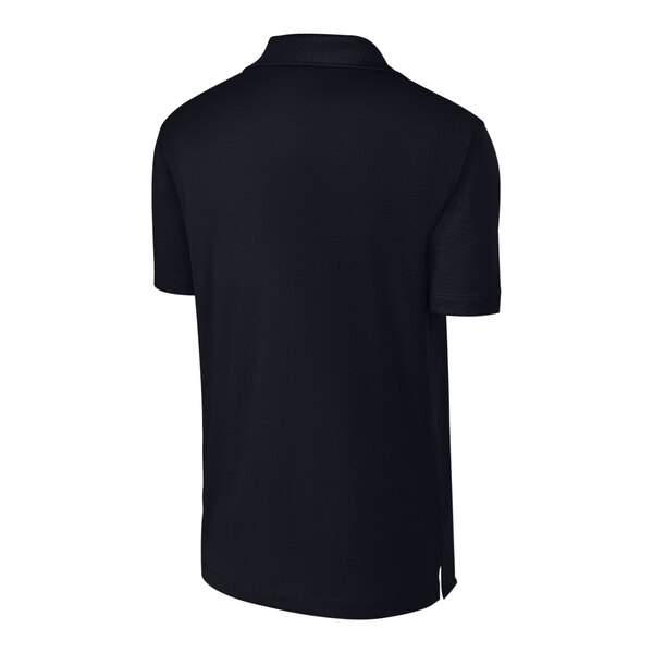 A black Sport-Tek short sleeve polo shirt.