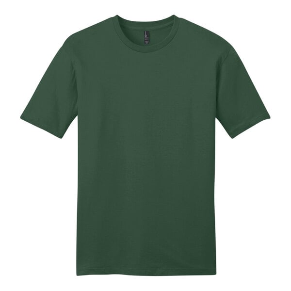 A close up of a District green short sleeve t-shirt.