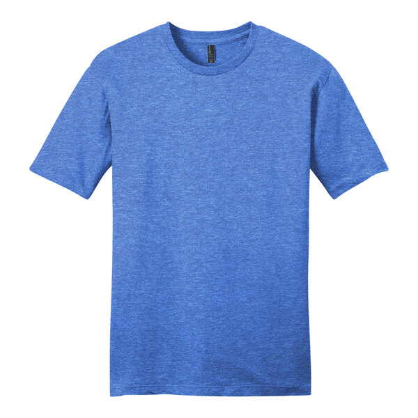 A heathered blue District T-shirt with a black logo on the front.