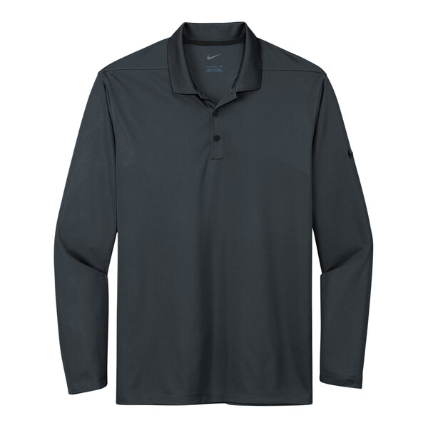 An anthracite Nike Dri-Fit short sleeve polo shirt.