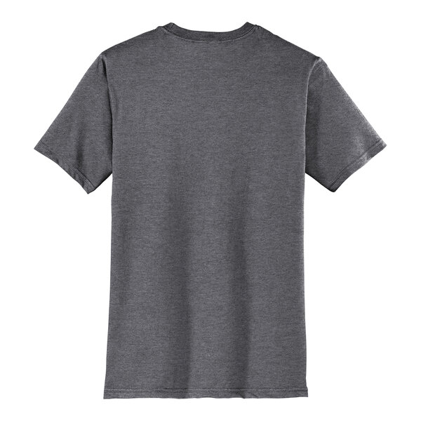 A heathered charcoal District T-shirt with a small logo on the front.