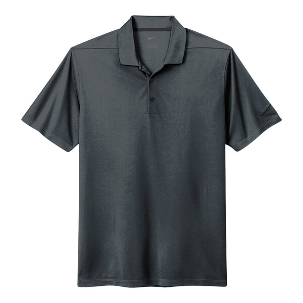 A Nike anthracite polo shirt with a logo.