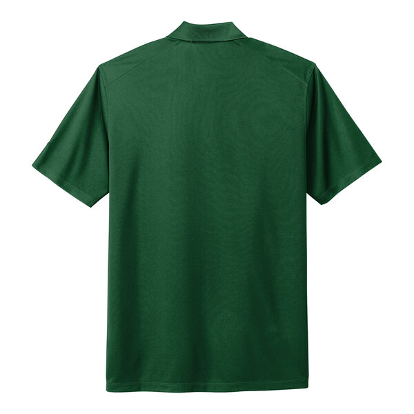 A green Nike polo shirt.