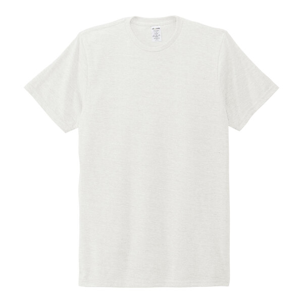 A white AllMade t-shirt with a small logo on the front.