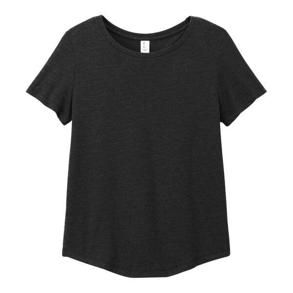 A women's black AllMade t-shirt with a scoop neck.