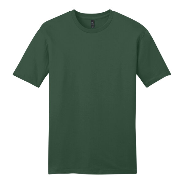 A District green short sleeve t-shirt with black collar.