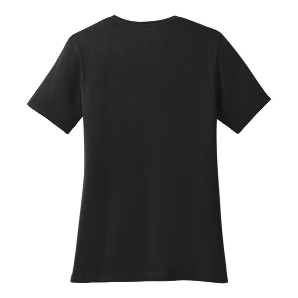 A black Port & Company women's t-shirt.