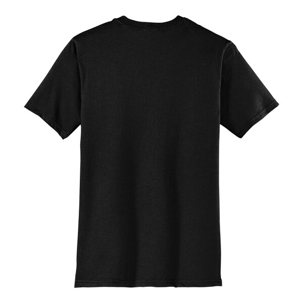 A black District unisex short sleeve t-shirt with a white logo on the front.