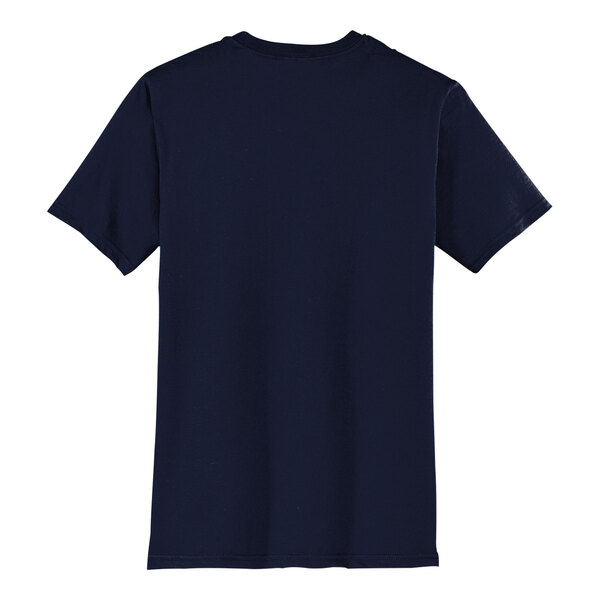 A New Navy District Unisex T-Shirt with a white logo on the back.