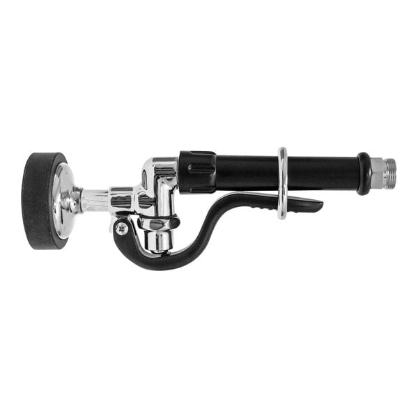 A black and silver Advance Tabco spray head and handle.