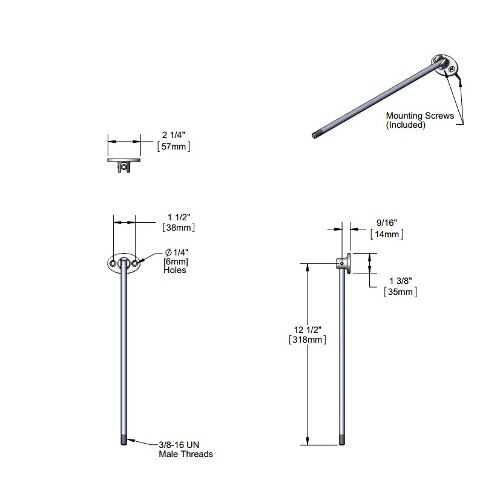 A diagram of a T&S upper support rod assembly.