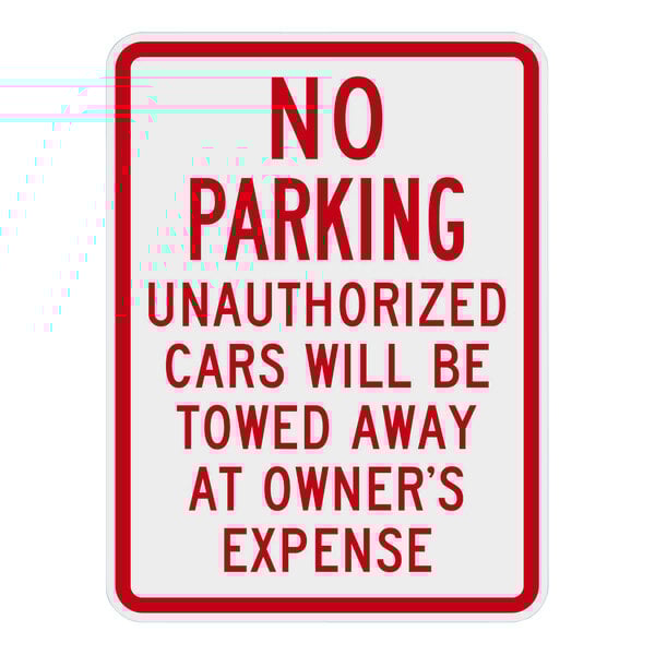 a sign with red text