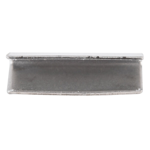 A metal bar with a grey rectangular attachment.