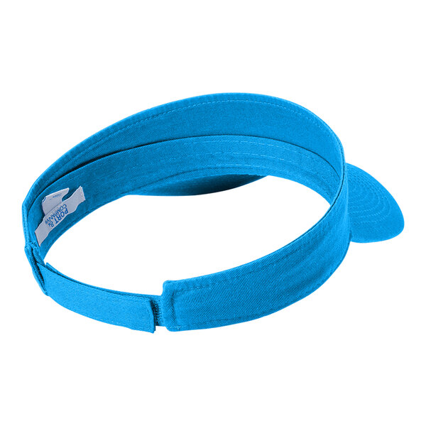 A sapphire blue visor with a white band.
