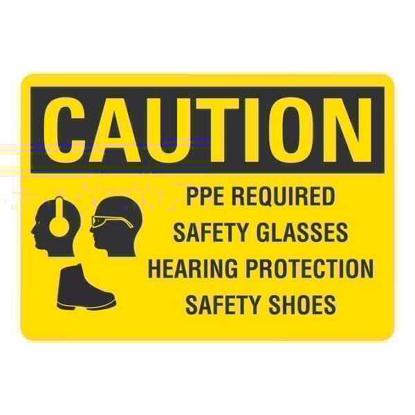 a yellow sign with black silhouettes of people
