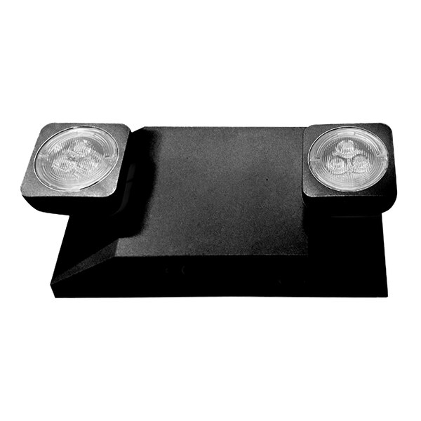 CLS Black Low-Profile Dual Head Thermoplastic LED Emergency Light with Battery Backup 02-EMB