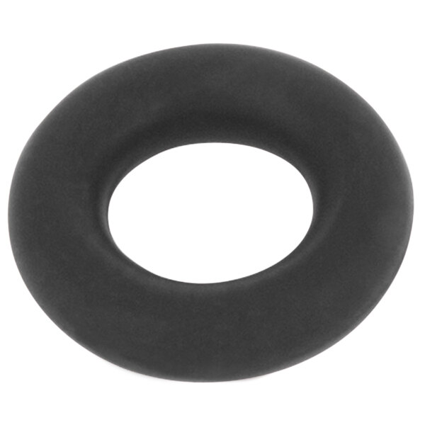 A black rubber O-ring with a white circle.